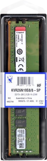 Оперативная память Kingston ValueRAM 8GB DDR4 PC4-21300 KVR26N19S8/8 - фото 3 - id-p213227657