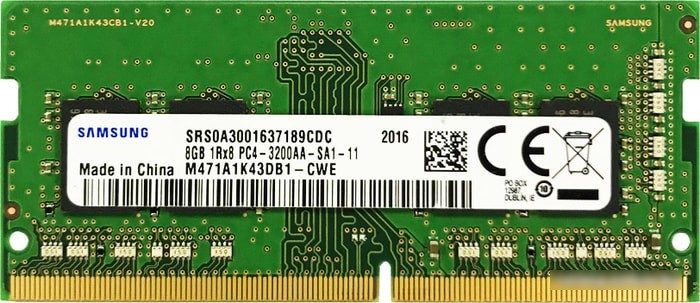 Оперативная память Samsung 8GB DDR4 SODIMM PC4-25600 M471A1K43DB1-CWE - фото 1 - id-p213227869