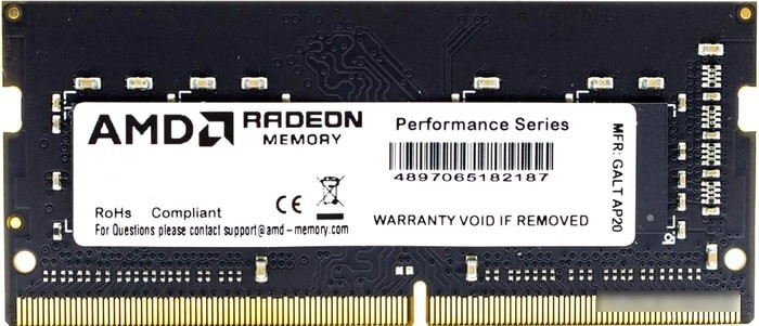 Оперативная память AMD Radeon 16GB DDR4 SODIMM PC4-25600 R9416G3206S2S-U - фото 1 - id-p213227963