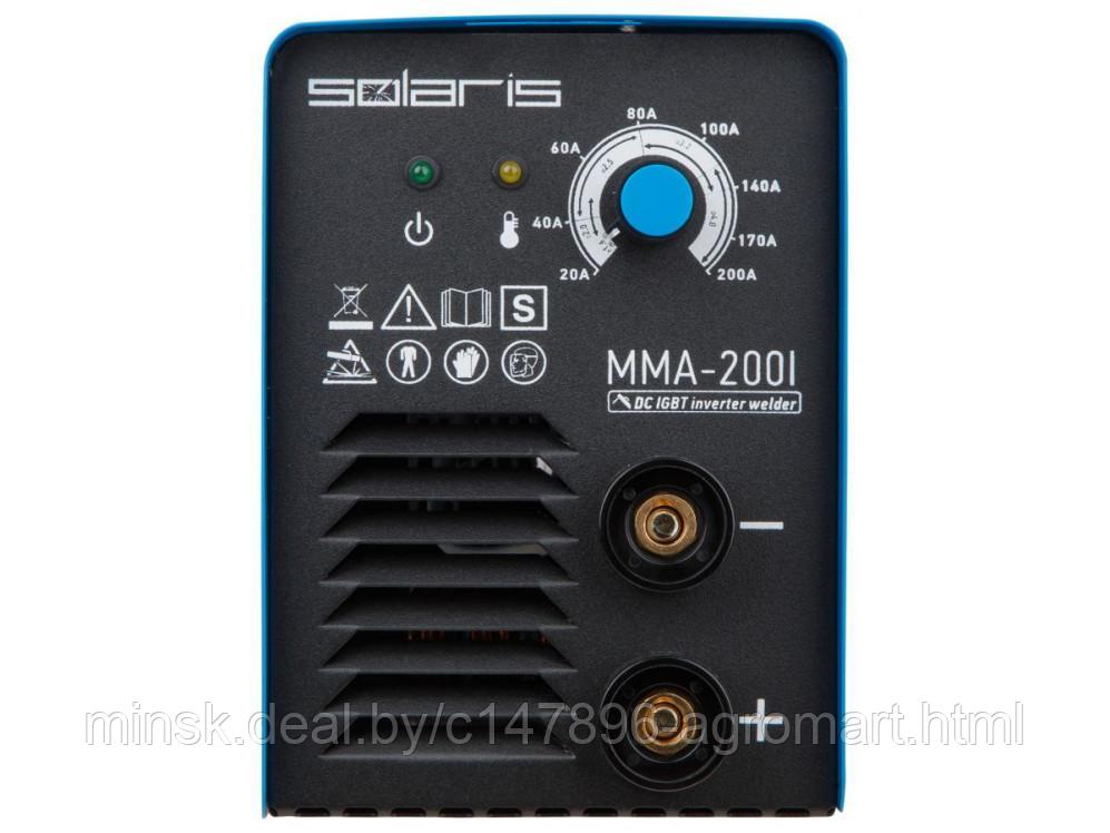 Инвертор сварочный SOLARIS MMA-200I (230В, 20-200 А, 70В, электроды диам. 1.6-4.0 мм, вес 3.4 кг) - фото 5 - id-p213543637