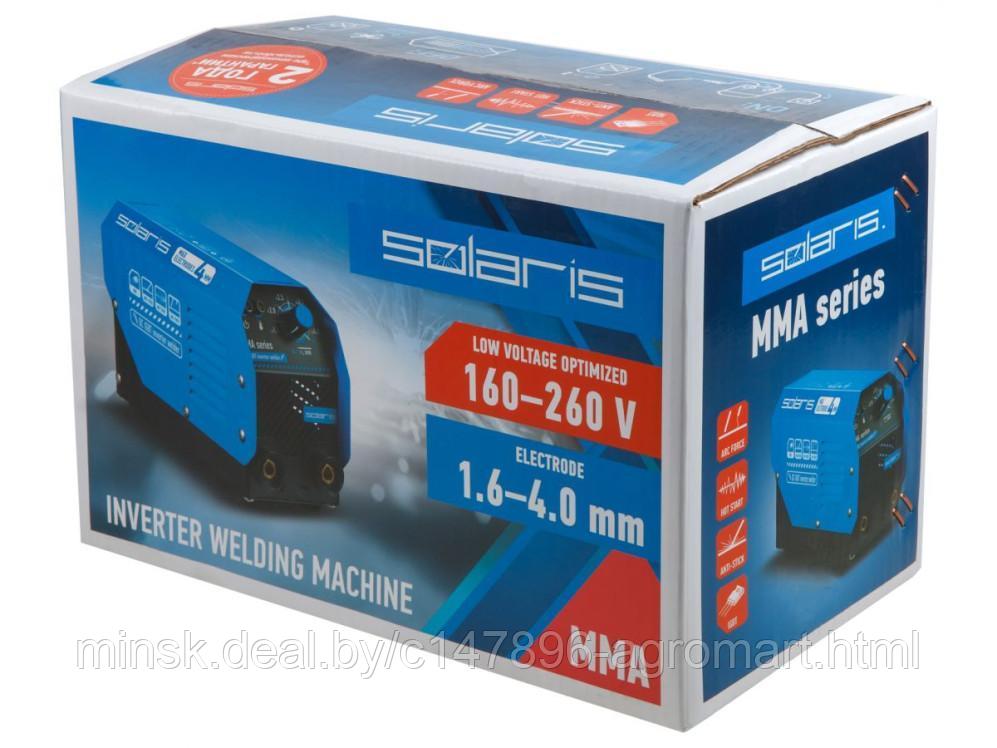 Инвертор сварочный SOLARIS MMA-200D (230В, 20-140 А, 70В, электроды диам. 1.6-4.0 мм, вес 3.1 кг) - фото 8 - id-p213543640