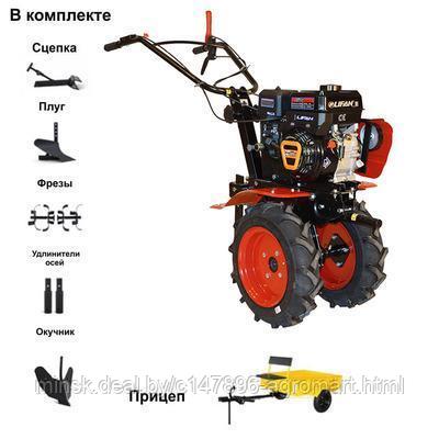 Мотоблок ОКА МБ-1Д2М13 (005.45.0100-102) с Прицепом и двигателем Lifan 8,0 л.с. В комплекте (плуг, фрезы, - фото 1 - id-p213543188