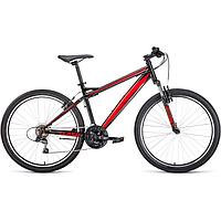Горный велосипед (хардтейл) Велосипед FORWARD FLASH 26 1.0 (26" 21 ск. рост. 17") 2022, черный/красный,