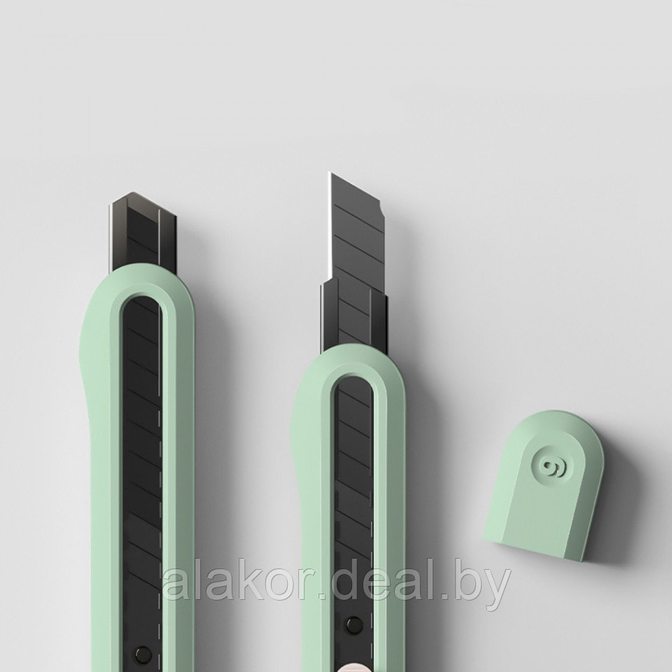 Нож канцелярский малый Deli Nusign, 9мм, усиленный, зеленый пастель - фото 1 - id-p213545034