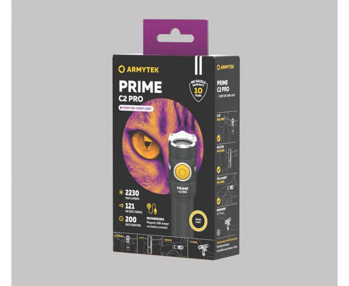Фонарь Armytek Prime C2 Pro Magnet USB Теплый - фото 4 - id-p212277111