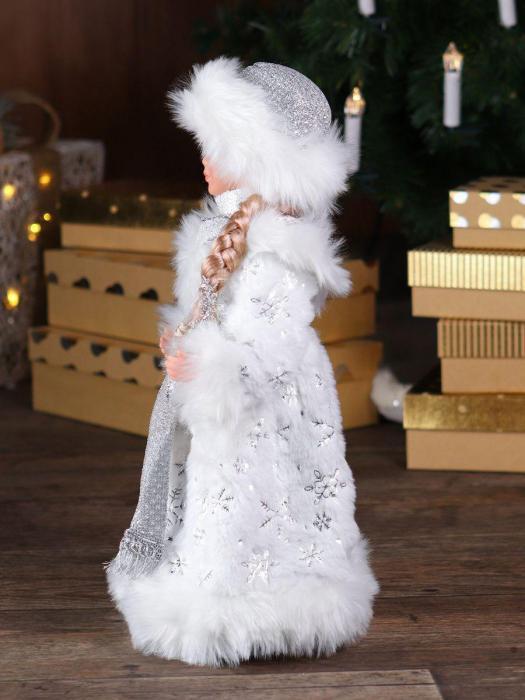 Музыкальная игрушка Снегурочка поющая под елку новогодняя кукла фигурка 40 см фигура декоративная - фото 3 - id-p213464539