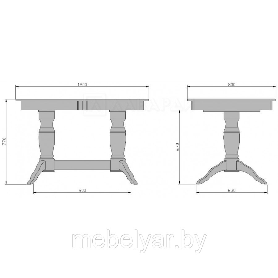 Стол обеденный Мебель Класс Пан (раздвижной) Полисандр - фото 3 - id-p213547565