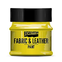 Краска для текстиля "Pentart Fabric & Leather paint", 50 мл, желтый