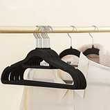 Вешалка-плечики для одежды велюр (5шт) бежевые, фото 2