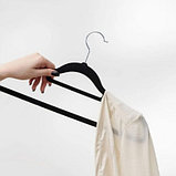 Вешалка-плечики для одежды велюр (5шт) бежевые, фото 3