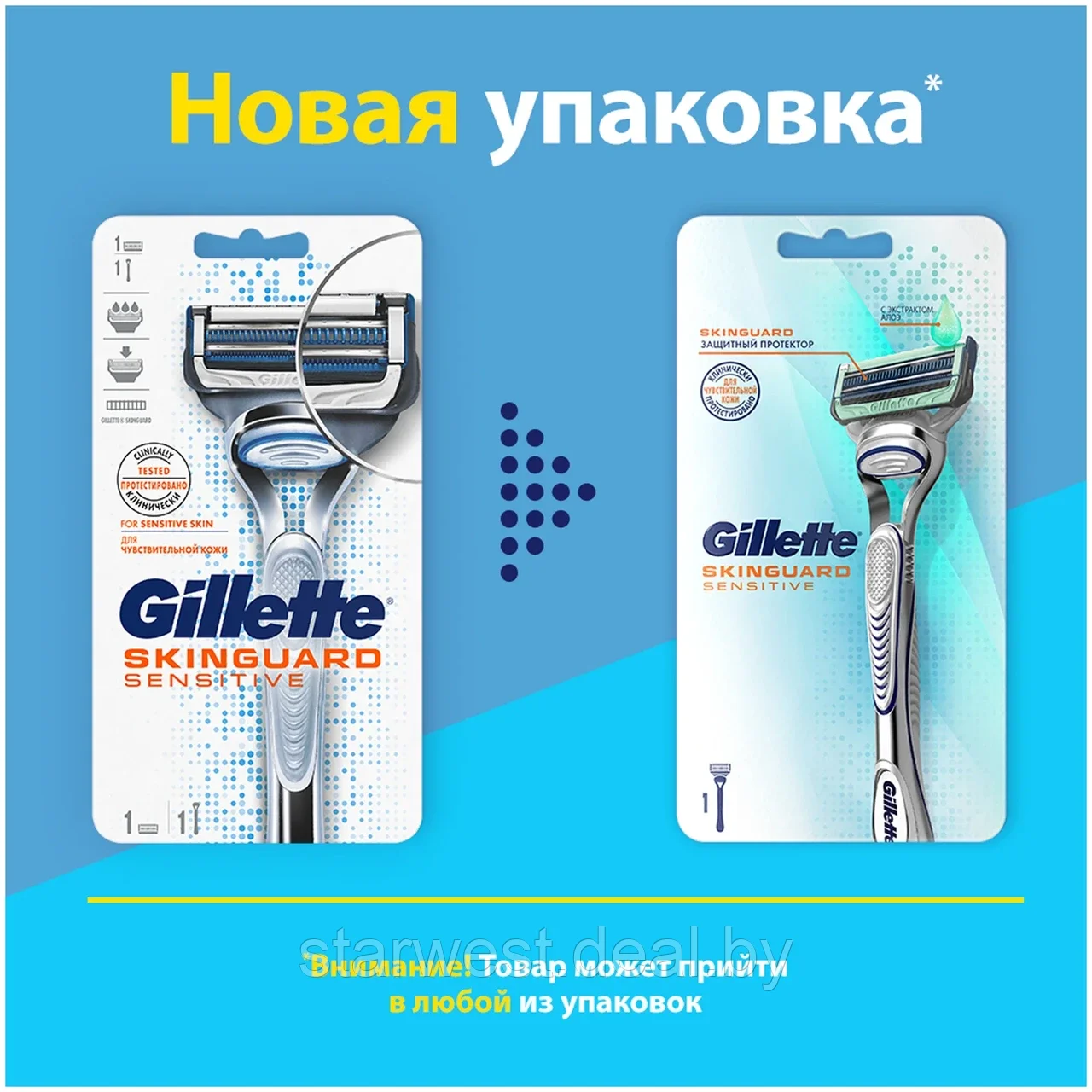 Gillette Skinguard Sensitive с 1 кассетой Бритва / Станок для бритья мужской - фото 4 - id-p133699180