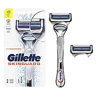 Gillette Skinguard Sensitive с 2 кассетами Бритва / Станок для бритья мужской