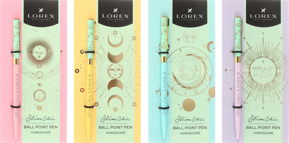 Ручка подарочная шариковая автоматическая Lorex Horoscope Slim Chic корпус ассорти, стержень синий