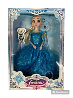 Кукла Эльза из м/ф "Холодное сердце", в красивом платье с волшебной палочкой 258A-6