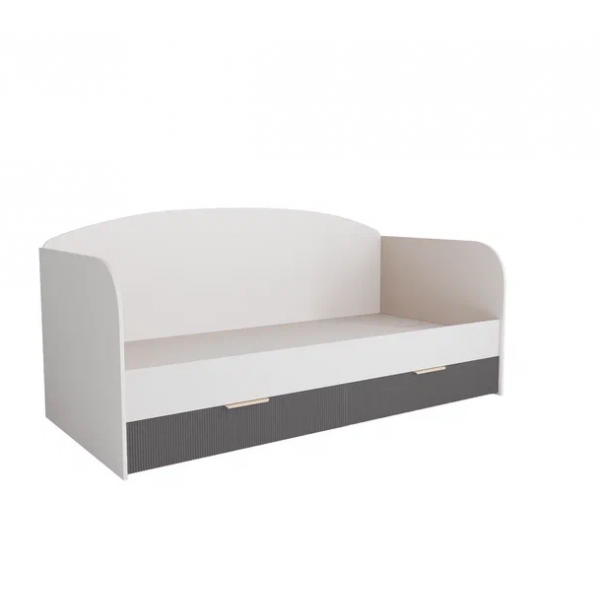 Кровать с ящиками МС Лавис ДКД 2000.1 Белый софт/Графит софт - фото 1 - id-p213564505