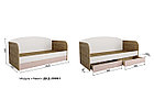 Кровать с ящиками МС Лавис ДКД 2000.1 Белый софт/Графит софт, фото 2