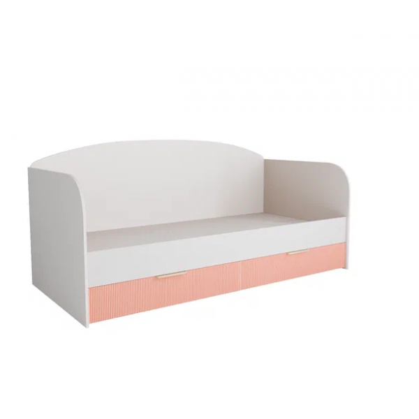 Кровать с ящиками МС Лавис ДКД 2000.1 Белый софт/Персик софт - фото 1 - id-p213564513
