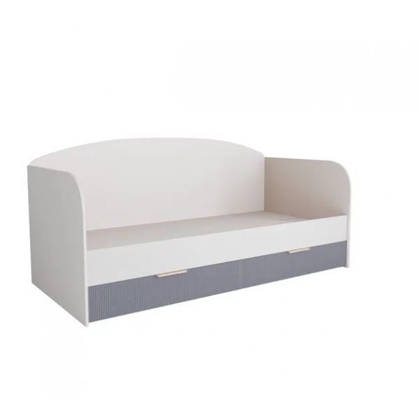 Кровать с ящиками МС Лавис ДКД 2000.1 Белый софт/Серый Эмалит - фото 1 - id-p213564517