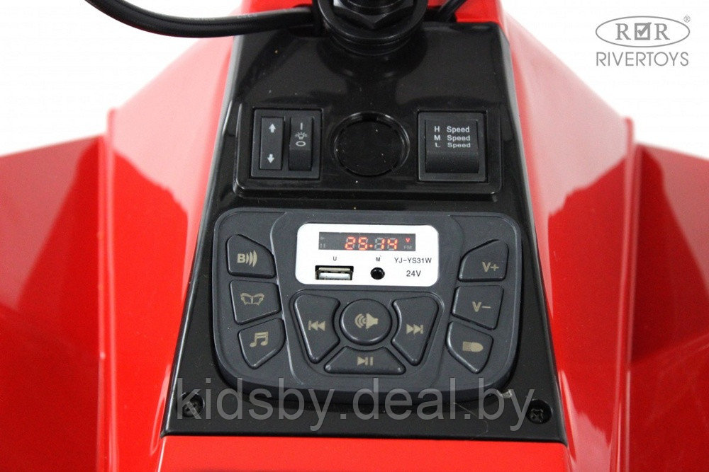 Детский электромобиль-квадроцикл RiverToys M009MM (красный) до 15 км/ч и с Сабвуфером - фото 6 - id-p208315348
