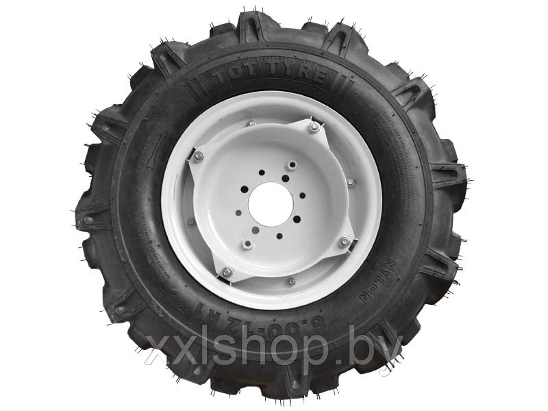 Колесо для мотоблока в сборе 6.00-12 (61х15) Индия TOT TYRES универсальный диск - фото 2 - id-p213580010