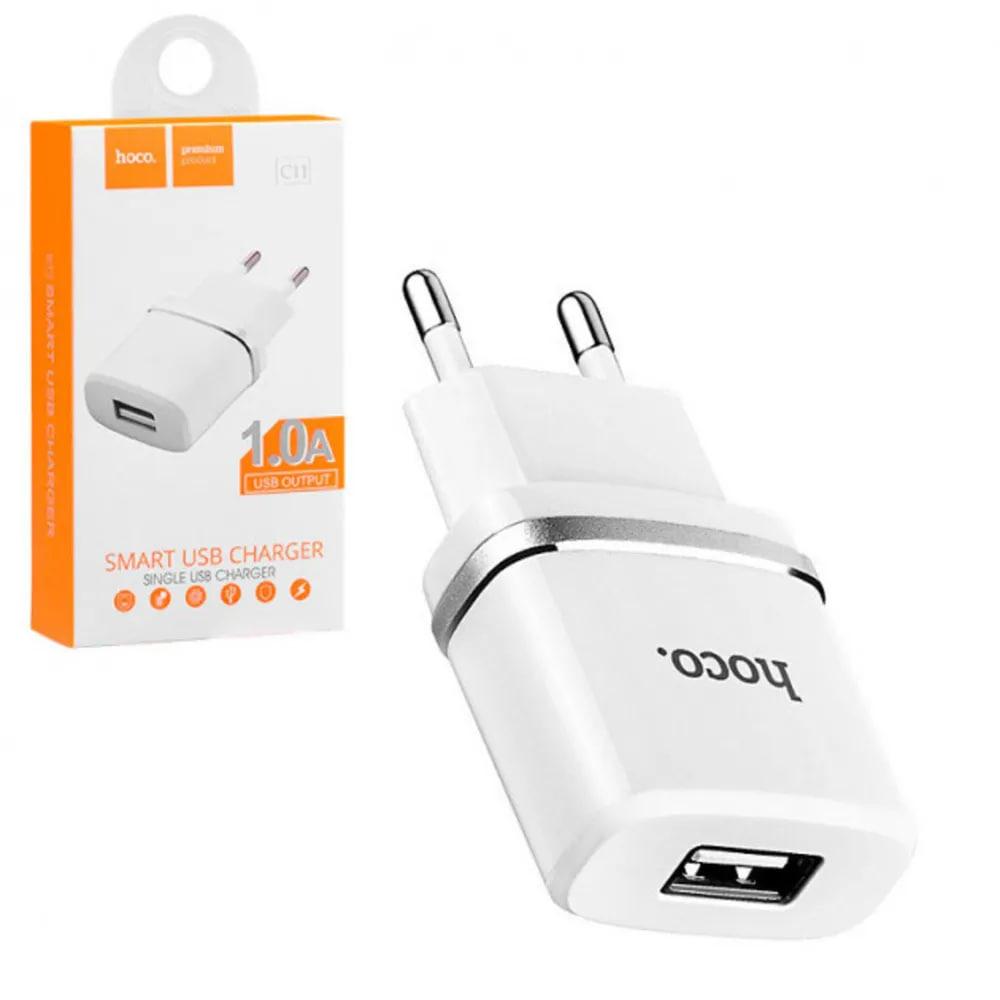 Сетевое зарядное устройство - HOCO C11, 5V, 1000mA, 5W, 1xUSB, белое - фото 7 - id-p213585028