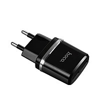 Сетевое зарядное устройство - HOCO C12, 5V, 2400mA, 12W, 2xUSB, чёрное