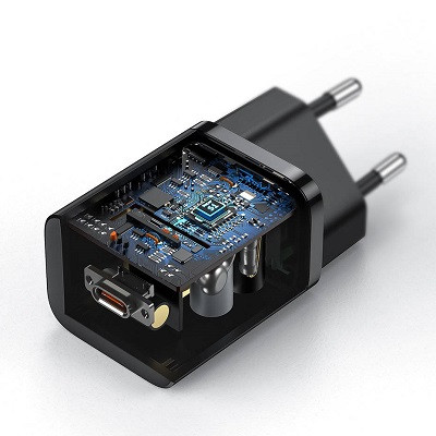 Сетевое зарядное устройство Baseus Super Si Quick Charger 1C 25W (CCSP020101) черный - фото 3 - id-p213585672
