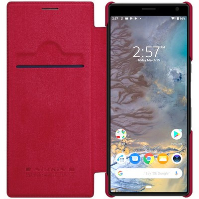 Кожаный чехол Nillkin Qin Leather Case Красный для Sony Xperia 10 - фото 3 - id-p213550343