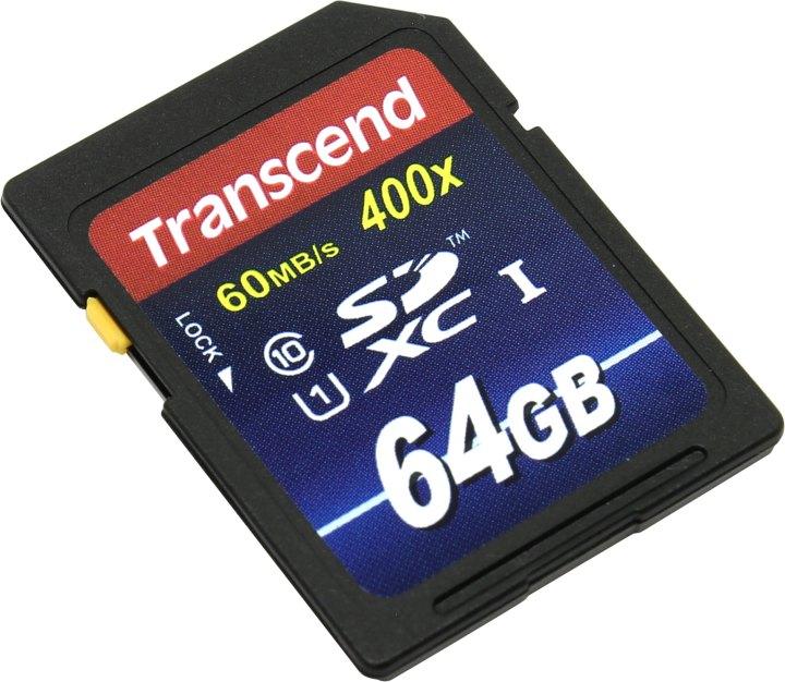 Карта памяти Transcend TS64GSDU1 SDXC Memory Card 64Gb UHS-I Class10 - фото 1 - id-p213585914