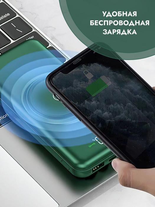 Power bank 30000 mah пауэрбанк для телефона Iphone портативный внешний аккумулятор с беспроводной зарядкой - фото 6 - id-p213589489