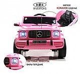 Детский электромобиль RiverToys Mercedes-Benz G63 O111OO (розовый глянец) Лицензия, фото 2
