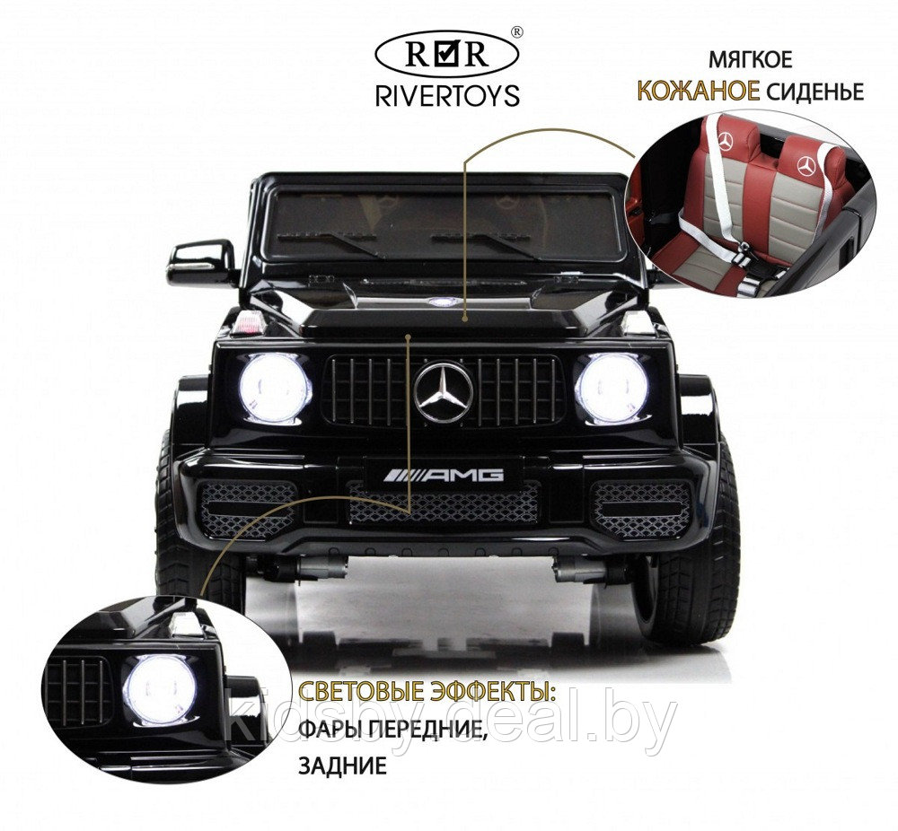 Детский электромобиль RiverToys Mercedes-Benz G65 E111EE (черный глянец) Полноприводный - фото 2 - id-p213593206