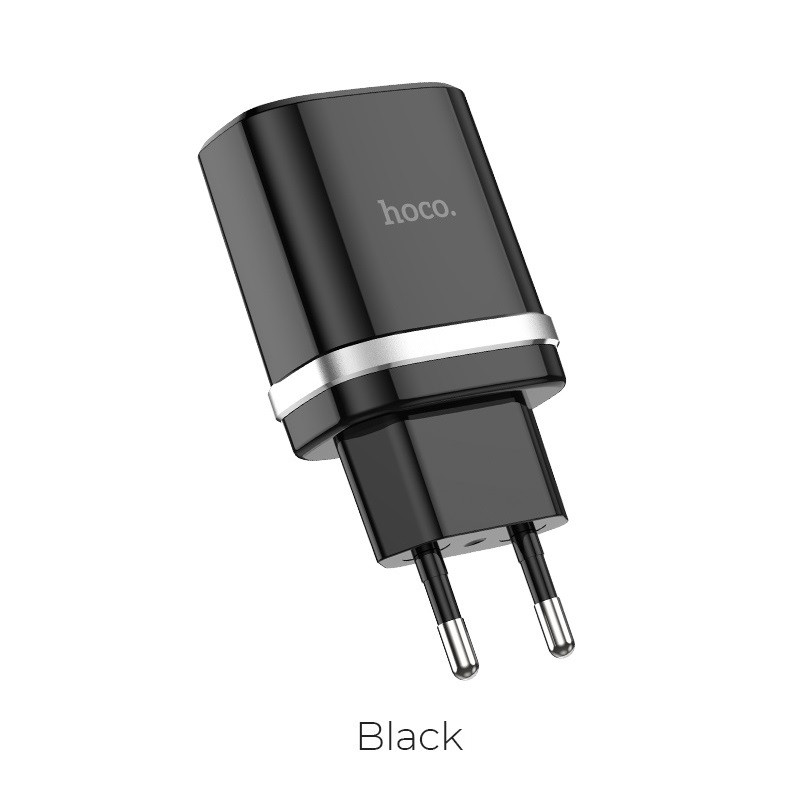 Сетевое зарядное устройство - HOCO C12Q, 5-12V, 3000mA, 18W, 1xUSB, QC3.0(быстрая зарядка), чёрное