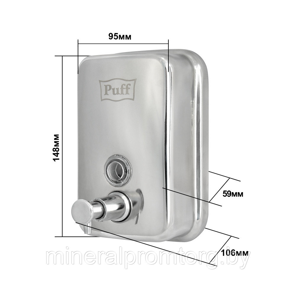 Дозатор для жидкого мыла Puff-8605 нержавейка, 500мл (глянец) - фото 3 - id-p164030777