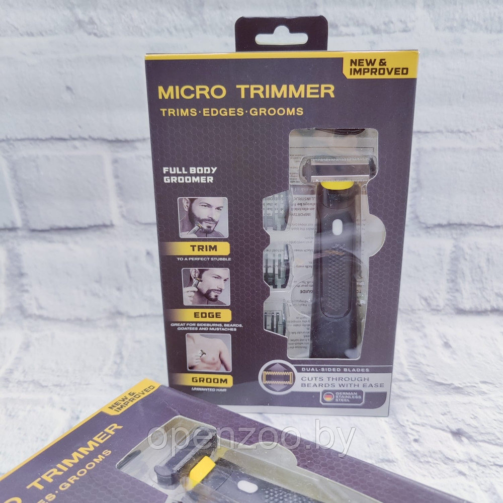 Портативный микро триммер для ухода за бородой и усами Micro trimmer (3 насадки) - фото 6 - id-p165075171