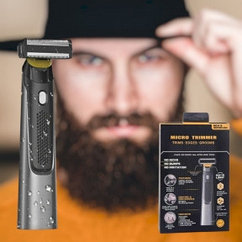 Портативный микро триммер для ухода за бородой и усами Micro trimmer (3 насадки)