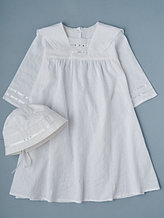 Крестильный набор Little Star Теодор Белый 62,68 размер Рубашка и шапочка 43701
