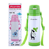 Термос для детей Kamille 500 мл с трубочкой и ремешком