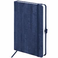 Ежедневник недатированный А5 (138x213 мм) "Wood", кожзам, резинка, 136 л. Синий