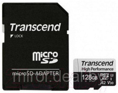 Карта памяти Transcend MicroSDXC 128GB Class 10 UHS-I U3 V30 A2+адаптер (TS128GUSD340S) - фото 2 - id-p213618270