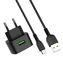 Сетевое зарядное устройство - HOCO C70A, 5-12V, 3000mA, 18W, 1xUSB, QC3.0(быстрая зарядка) + Type-C кабель