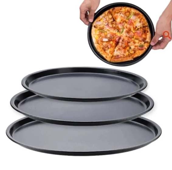 Набор форм для выпечки пиццы 3 шт (26 / 29 / 32см) / Набор форм для запекания пиццы из трех штук - фото 1 - id-p213647778