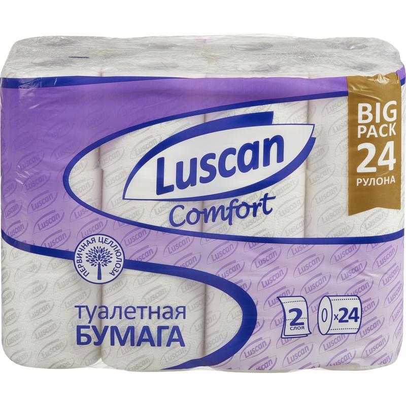 Бумага туалетная Luscan Comfort 2сл бел 100%цел втул 20,04м 167л 24шт/уп - фото 1 - id-p213637672