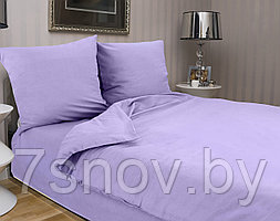 Постельное белье однотонное из поплина СонМаркет цвет фиолет евро на резинке
