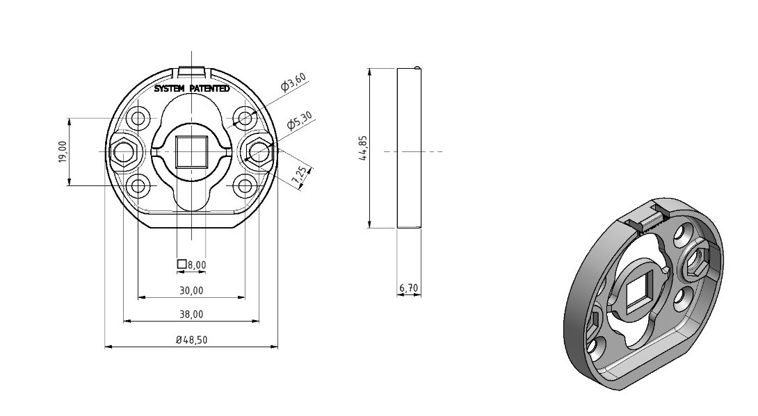 Ручки дверные SYSTEM FOSIL SQ CBM матовый хром - фото 2 - id-p55022007