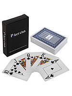 Карты игральные Poker club (100% пластик). Синяя рубашка