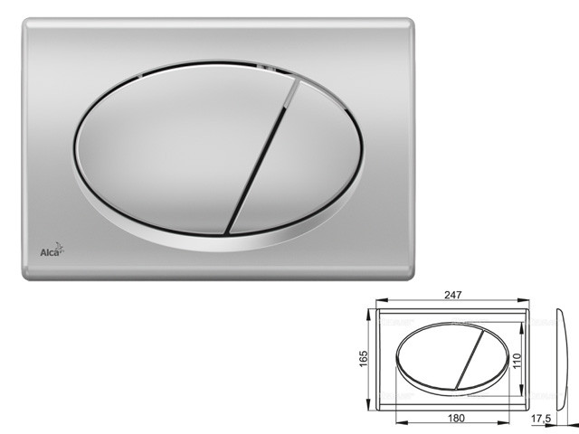 Кнопка управления для систем инсталляции (Хром-матовая), Alcaplast - фото 1 - id-p213673443
