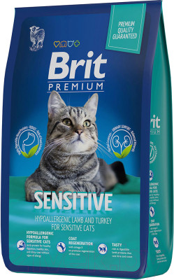 Сухой корм для кошек Brit Premium Cat Sensitive с ягненком и индейкой / 5049745 - фото 1 - id-p213664806
