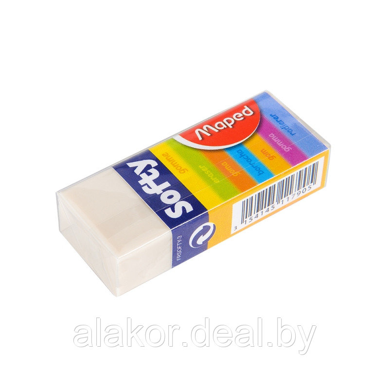 Ластик Maped softy, 1шт, белый, целлофановая упаковка - фото 1 - id-p213674814