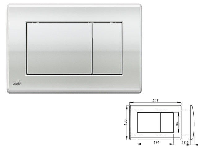 Кнопка управления для систем инсталляций (хром - глянцевая), Alcaplast - фото 1 - id-p213679912